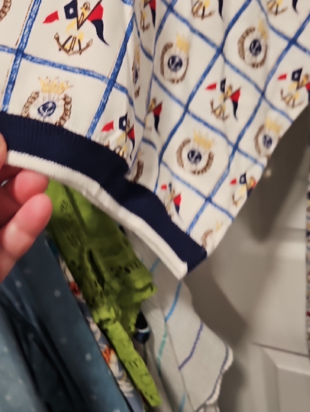 Duck Head White Polo with Navy Collar and Yellow Neck Detail - Picture 5 of 5